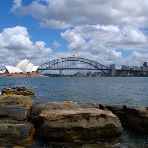 Sydney harbour bridge and opera house